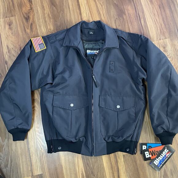 NWT Blauer 6110 B.Dry B.Warm FD Lightweight Nylon Bomber Jacket Men’s M - Black - Picture 2 of 11